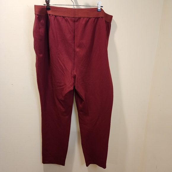 ROAMAN'S Women's Burgundy Faux Leather Elastic Waisted Pants plus size 22/24 - Picture 7 of 9
